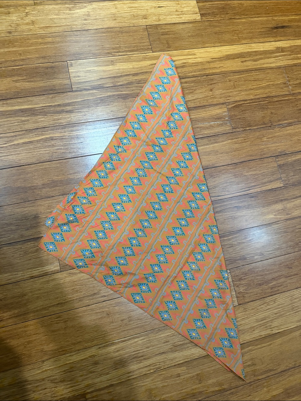 Vibrant Orange Geometric Square Scarf
